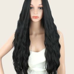 Long Black Super Wave Hair Wig