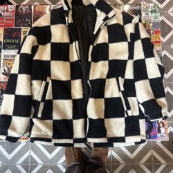 H&M fleece checkered jacket send offers 