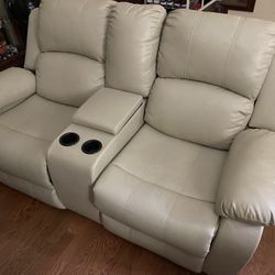 Recliner Couch - White - *Read description 