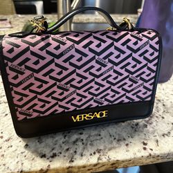 Versace Pink And Black Crossbody Bag