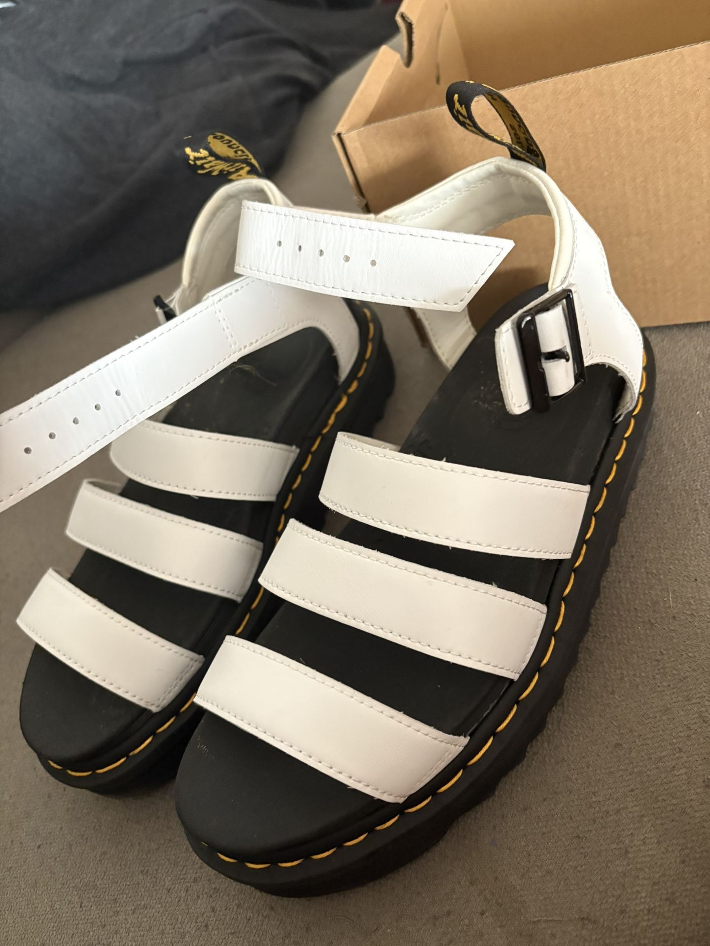 doc marten white sandals brand new 