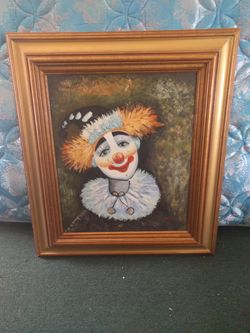 Clown oil painting