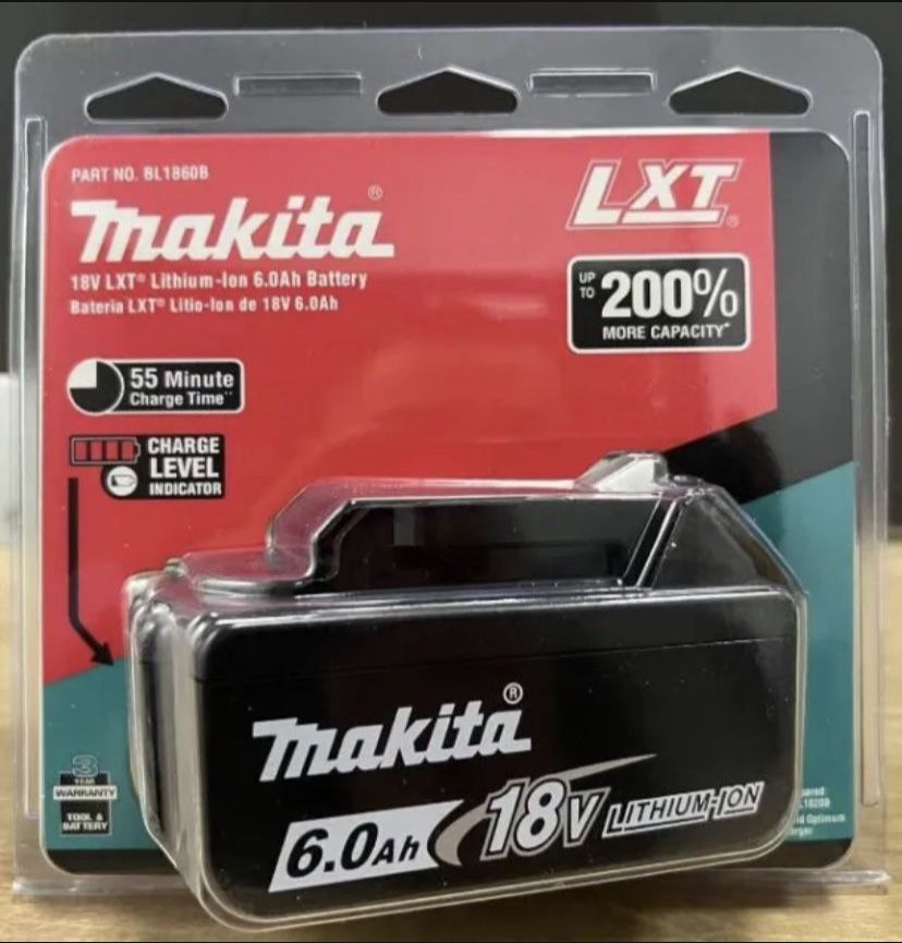 Genuine Makita BL1860B 18V 6.0Ah LXT Li-Ion Battery with Indicator