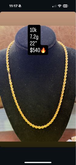10k  Rope Chain 7.2g 22” $540
