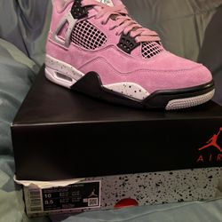 Orchid Jordan 4s Size 10 w