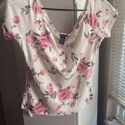 Brand New Floral Over The Shoulder Crop