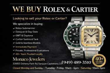 Cash For Your Rolex and Cartier Watches 