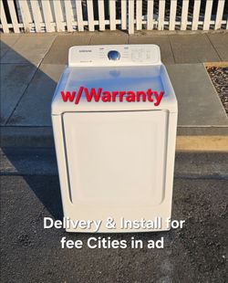 Samsung Large Capacity Electric 220v Dryer Delivery and install for fee Cities in ad with warranty