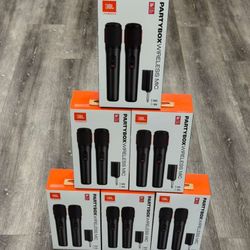 New JBL Partybox wireless mics. Got a few of these, still in boxes. Each box has two mics and the receiver. Great for karaoke or just having fun at pa