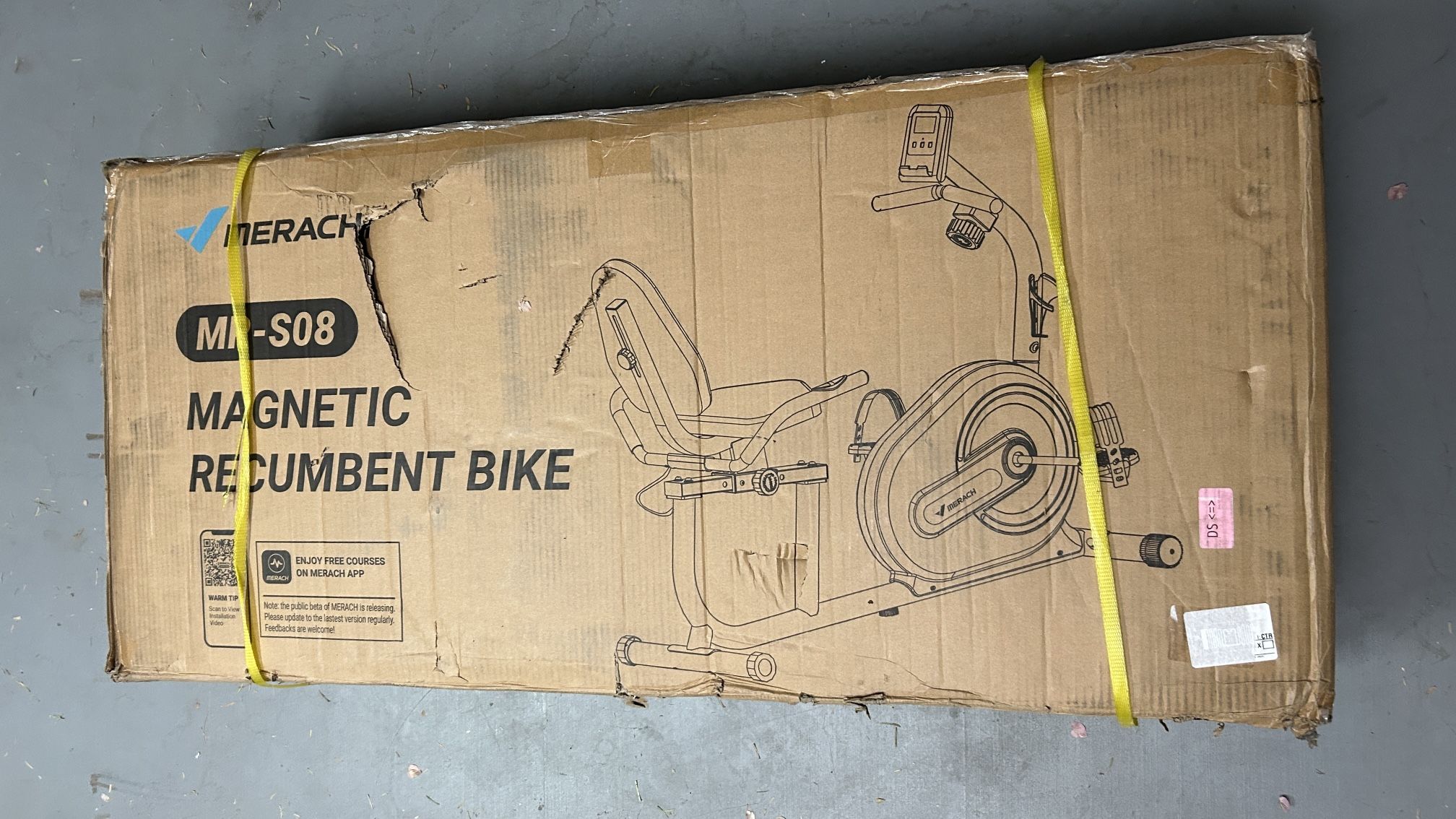 New In Box! MERACH Recumbent Exercise Bike with Smart Bluetooth and Exclusive App Connectivity, LCD, Heart Rate Handle, Magnetic Recumbent Bikes S08