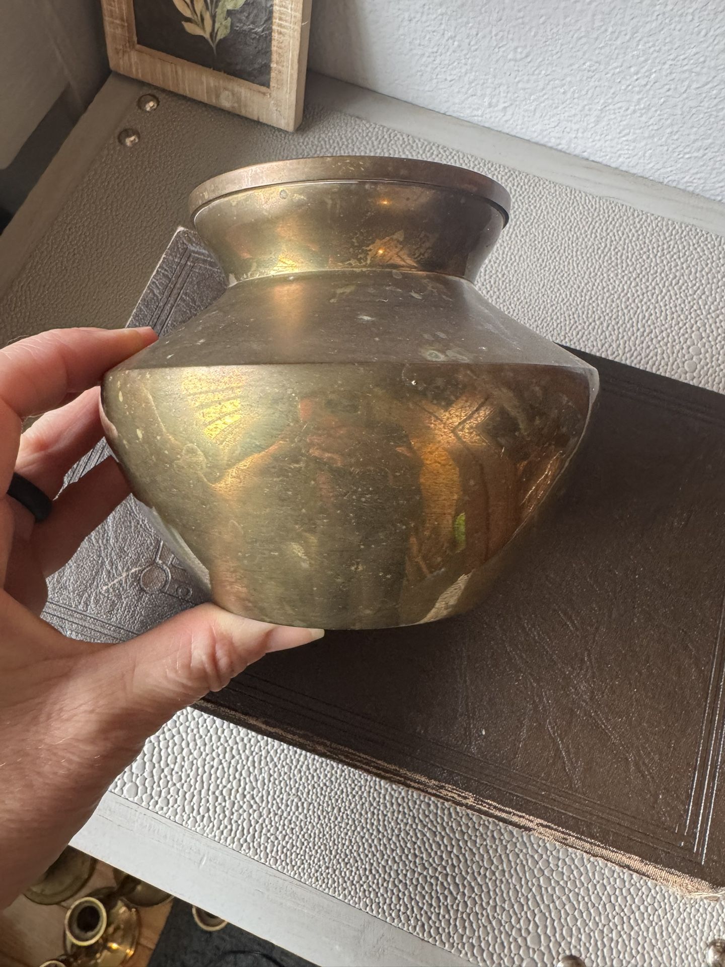 Vtg Brass Spittoon Small