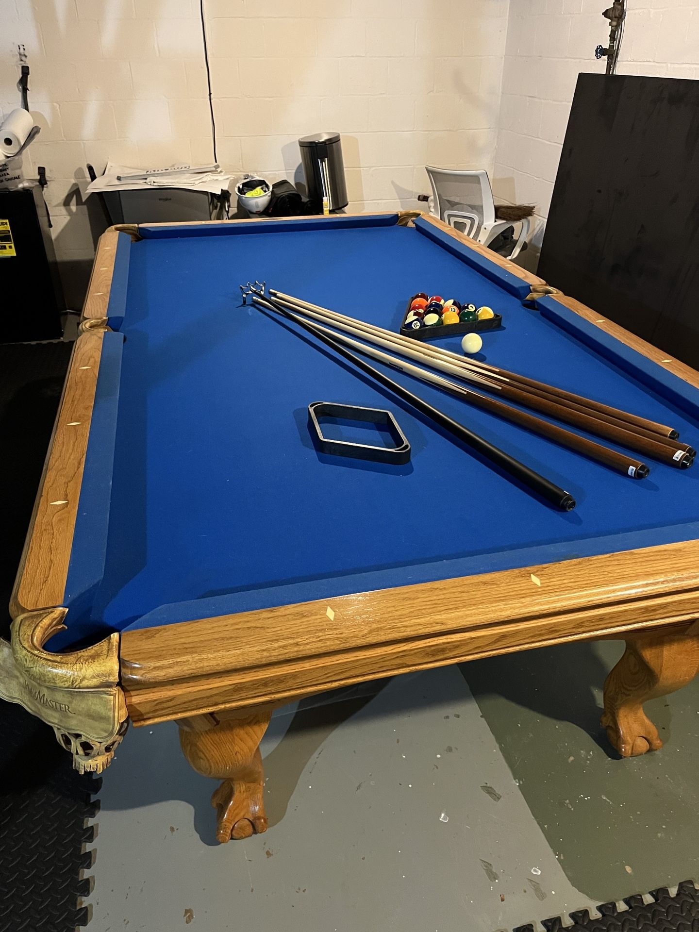 AMF Playmaster Oak 9’ Slate Pool Table