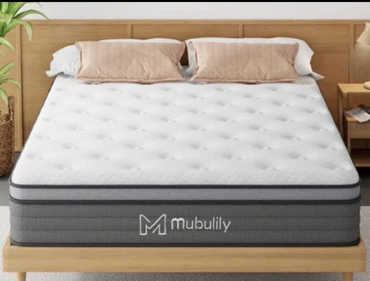 Mubulily Queen Mattress – Like New (Used 2 Months, Protected, Mint Condition)