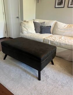 Black coffee table ottoman with storage