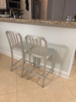 Set of 2 Crate & Barrel Counter Height Bar Stools