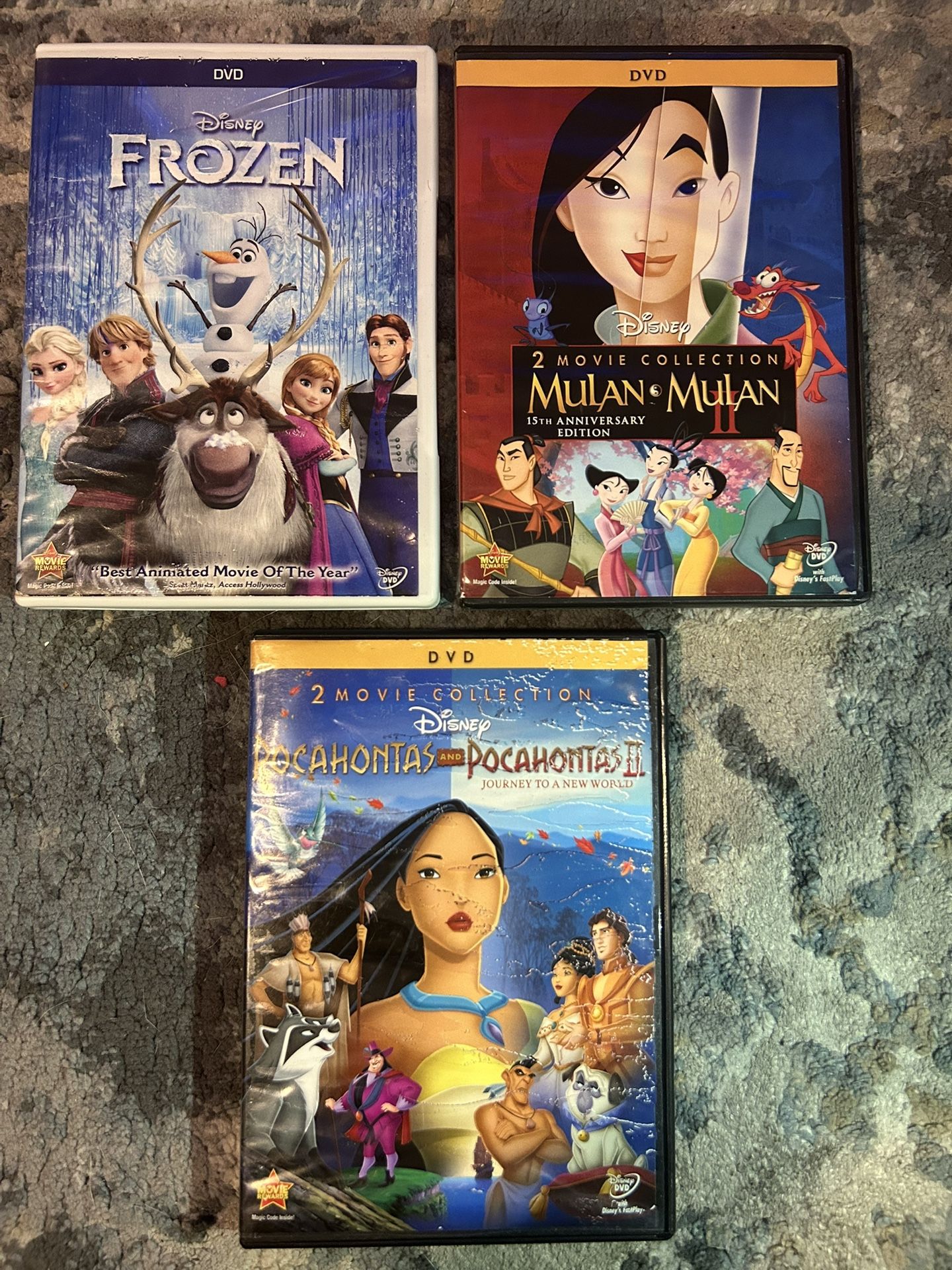 Disney Princess DVD Bundle – 5 Movies (Mulan 1&2, Pocahontas 1&2, Frozen)