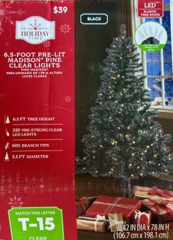 ✨ 6.5-FT BLACK PRE-LIT ARTIFICIAL TREE  🌲– PERFECT FOR HALLOWEEN & DARK DECOR👻🎃🧟‍♂️