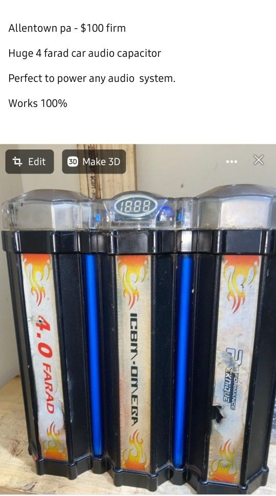 Huge 4 Farad Car Audio Capacitor