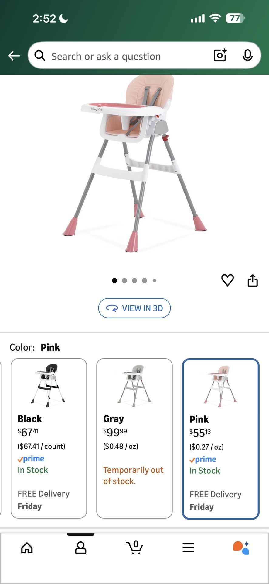 Dream On Me Portable High Chair