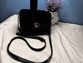 Juicy Couture Black Faux Fur Crossbody Bag