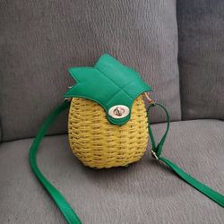 Pineapple Straw Crossbody Purse Bag