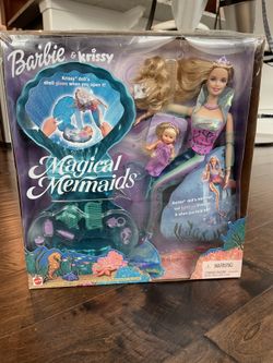 New Vintage MAGICAL MERMAIDS Mattel BARBIE & KRISSY DOLL Set LIGHT UP Figure #26837