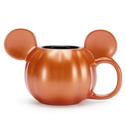 Disney Coffee Mug Mickey Mouse Home Metallic Orange Pumpkin