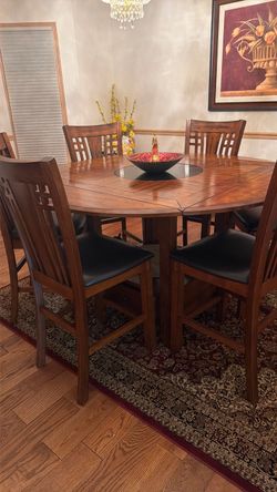 Zahara Round Dining Table w Drop Leaf