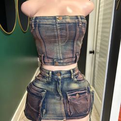 Y2k Denim Mini Skirt 