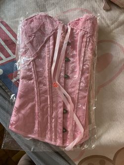 Women Corset Top With Lace Sleeve Sexy Bustier Waist Trainer 