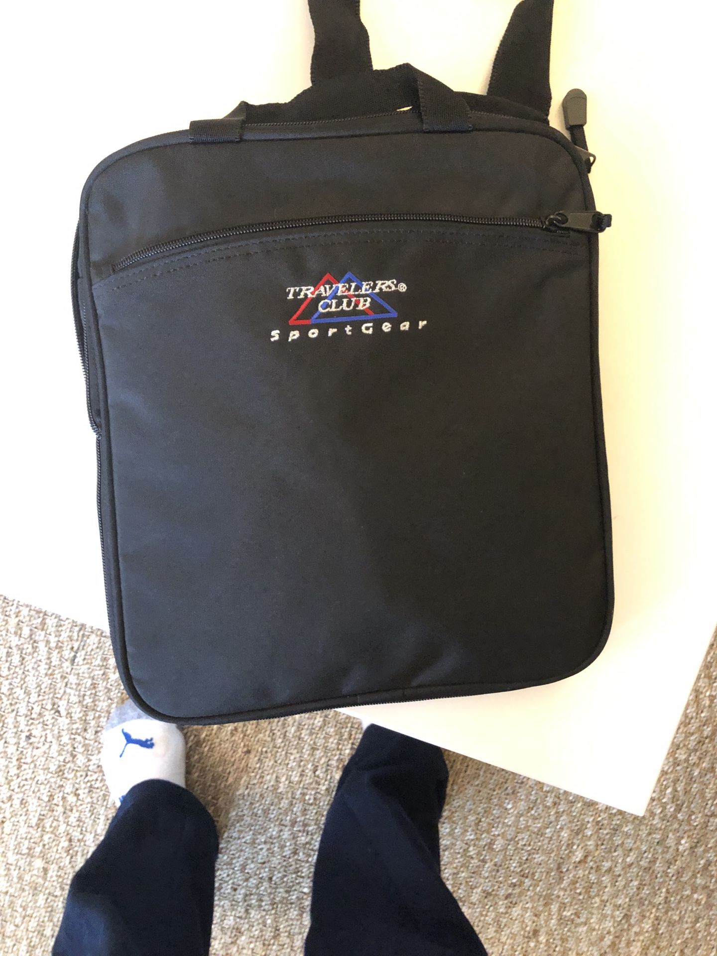 Travelers Club SportGear collapsible duffle Bag, red and black