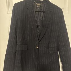 DKNY Woman Blazer M Black With Pin Stripes