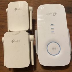 TP-Link WiFi Range Extenders – Lot of 3 Signal Boosters (AC1750 + 2 Plug-In Extenders)  ⸻
