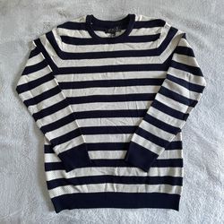 21 Men An  American Brand navy blue beige striped men’s Sweater Size XL