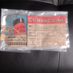 Vintage Queen Mary Luggage Ticket