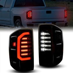 KEWISAUTO Tail Lights for Silverado 1-2019, Smoked Full LED Rear Brake Stop Light Taillights for Chevy Silverado 1HD 3500HD / GMC Sier