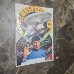 vintage pop up greeting card Star Trek Spock Live Long And Prosper Bin 53