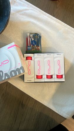 Wilson DUO Pink Golf Balls (dozen) And bag Of Tees