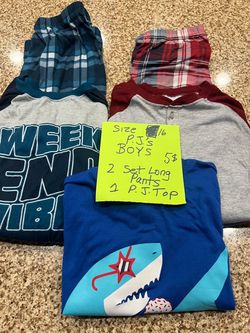 😀boys pj long pants sets and one pj top size 16😀