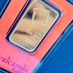 Valcambi Suisse 1 oz Fine Gold Bar 999.9