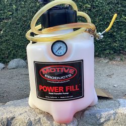 Motive Products 1735 Power Fill Pro Fluid Transfer Pump 1 GAL Tank with Schraeder Valve, Ball Valve Shutoff, and Hose, 4 Quart Capacity