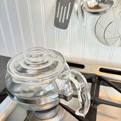 Vintage PYREX Flameware 6-cup Glass Teapot 8336