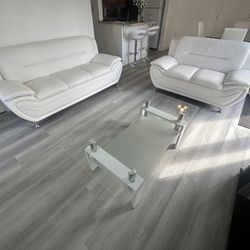 ALL WHITE 2 Piece Living Room SET