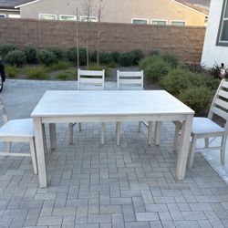 Alamo Gray Wood Dining Set - Table And 4 Chairs