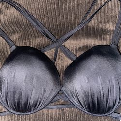 36D New Black Strappy Bikini Top