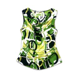 Vtg Y2K Moa Moa Abstract Cowl Neck Top 