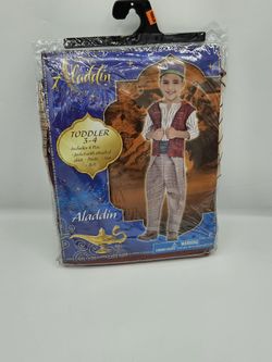 New Halloween Costume Disney Aladdin Toddler 3-4 Boys
