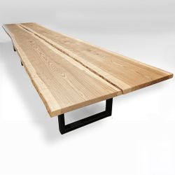 Brand New Solid Live Edge Wood Table Conference Dining 120x48”