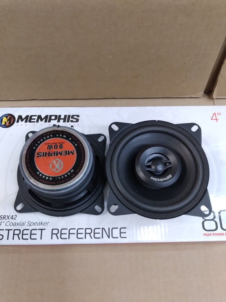 MEMPHIS 1 PAIR 4 INCH 2 WAY 80 WATTS PEAK POWER PER PAIR CAR SPEAKER (BRAND NEW PRICE IS LOWEST )