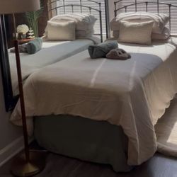 Twin Bed, Box Spring, Base & Headboard